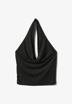 B.ANGEL, BLACK STRETCH TOP WITH DRAPED NECKLINE - Top - black