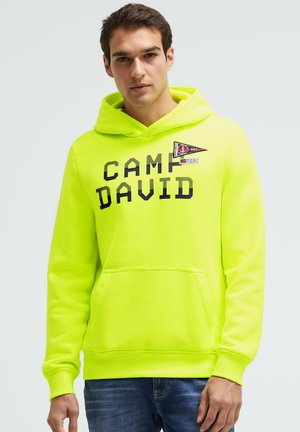 MIT RUBBER PRINT UND TAPES - Kapuzenpullover - neon lime