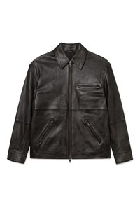 IGGY JACKET - Leather jacket - black sand