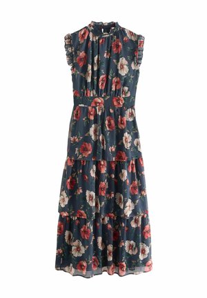 Next PRINTT HIGH NECK TIERED - Vestito lungo - navy blue floral