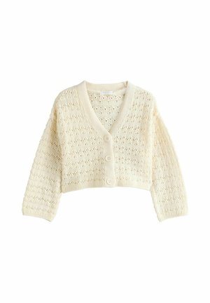 V NECK  - Kardigán - ecru crochet