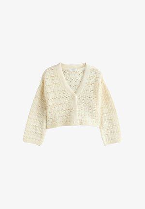 V NECK  - Vesta na kopčanje - ecru crochet