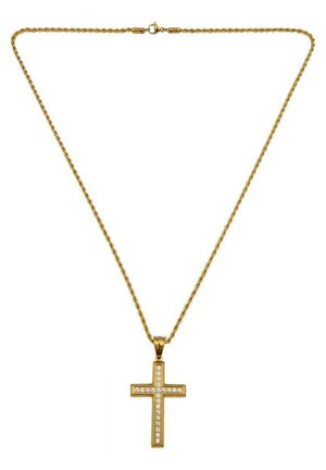 KREUZ ZIRKONIA - Collana - gold-coloured
