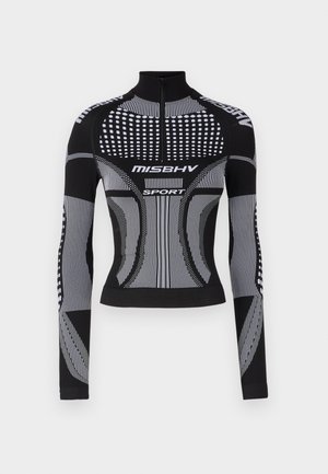 SPORT EUROPA LONG SLEEVE  - Long sleeved top - black/white