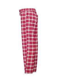 Rood en wit geruite pyjamabroek met een trekkoord in de taille, zijzakken en een losse pasvorm. Gemaakt van zachte stof met een klassiek ruitpatroon.