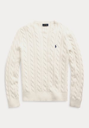 CABLE-KNIT COTTON SWEATER - Vesta - beige
