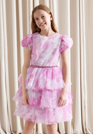 Monnalisa ABITO PARTY ST RAMAGE MONOCROMO - Cocktail dress / Party dress - panna/sacket pink