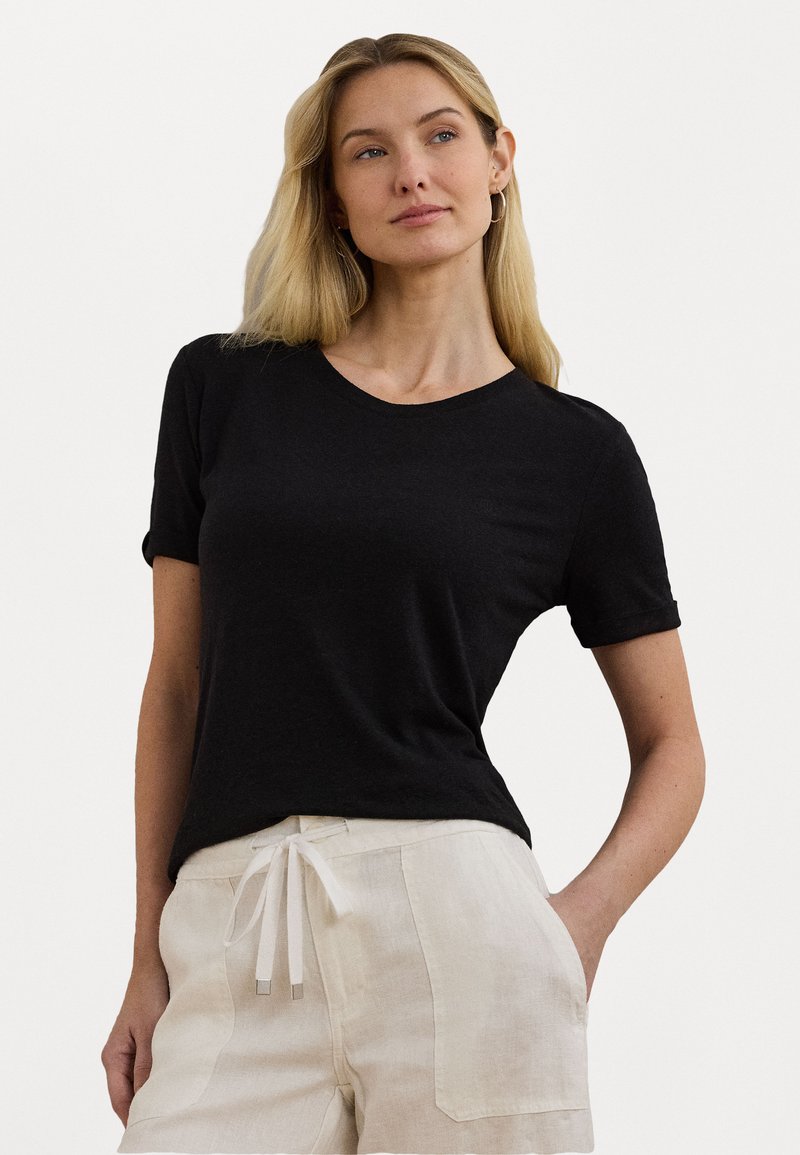 Lauren Ralph Lauren - LINEN BLEND JERSEY SHORT SLEEVE TEE - T-shirts med print - black, Forstørre
