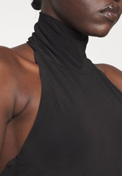 Norma Kamali HALTER TURTLE SIDE SLIT GOWN - Φόρεμα από ζέρσεϊ - black