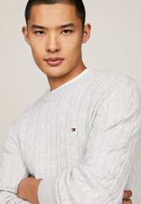 Tommy Hilfiger CLASSIC CABLE CREW NECK - Jersey de punto - light grey heather