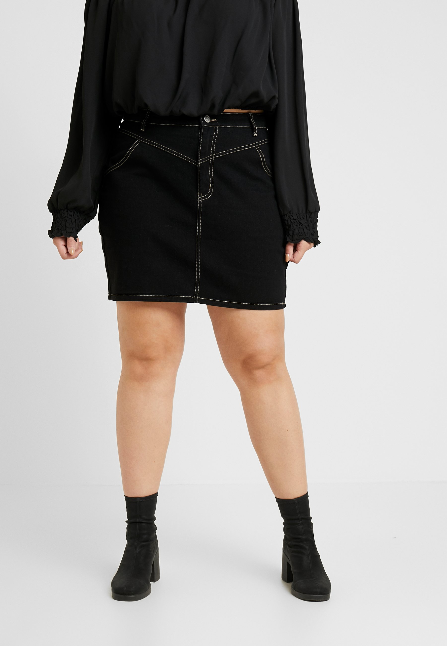 Missguided Plus PRIDE STRIPE BELTED SKIRT Blyantskjørt Missguided Plus PRIDE STRIPE BELTED SKIRT - Blyantskjørt - black