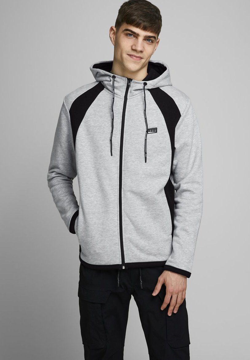 Jack \u0026 Jones JCONOLAN - Hoodie met rits - light grey melange/Lichtgrijs -  Zalando.nl