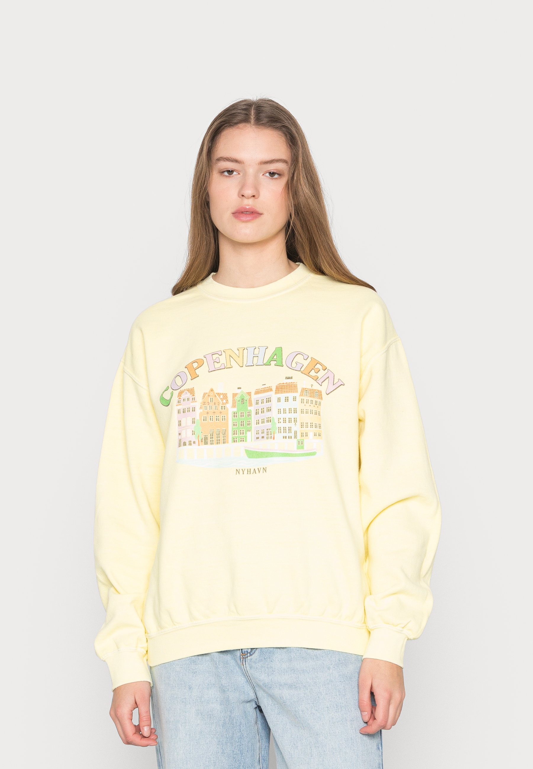 Vintage Supply Overdyed with Copenhagen Graphic Sweatshirt, Women's, Size: Large, Yellow