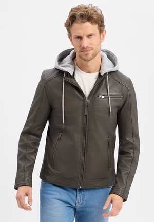 FINSHLEY & HARDING Lederjacke - schlamm