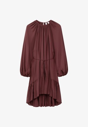 & OTHER STORIES, FLOUNCED BALLOON-SLEEVE - Freizeitkleid - dark red