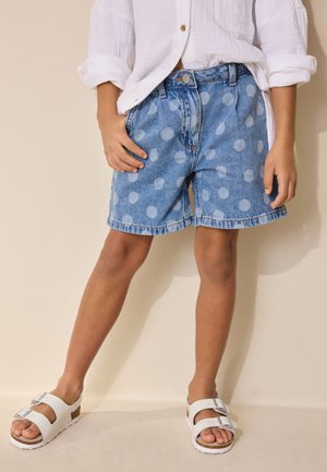 Next, REGULAR FIT - PLEATED - Lühikesed teksad - mid blue spot print