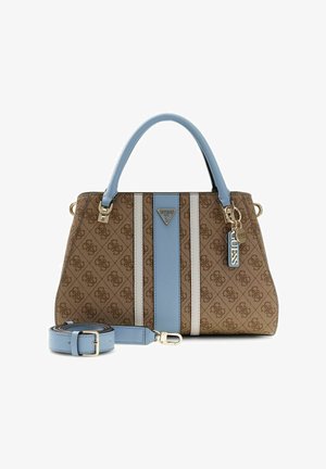 Guess, NOELLE II LUXURY SATCHEL - Borsa a mano - latte logo light blue