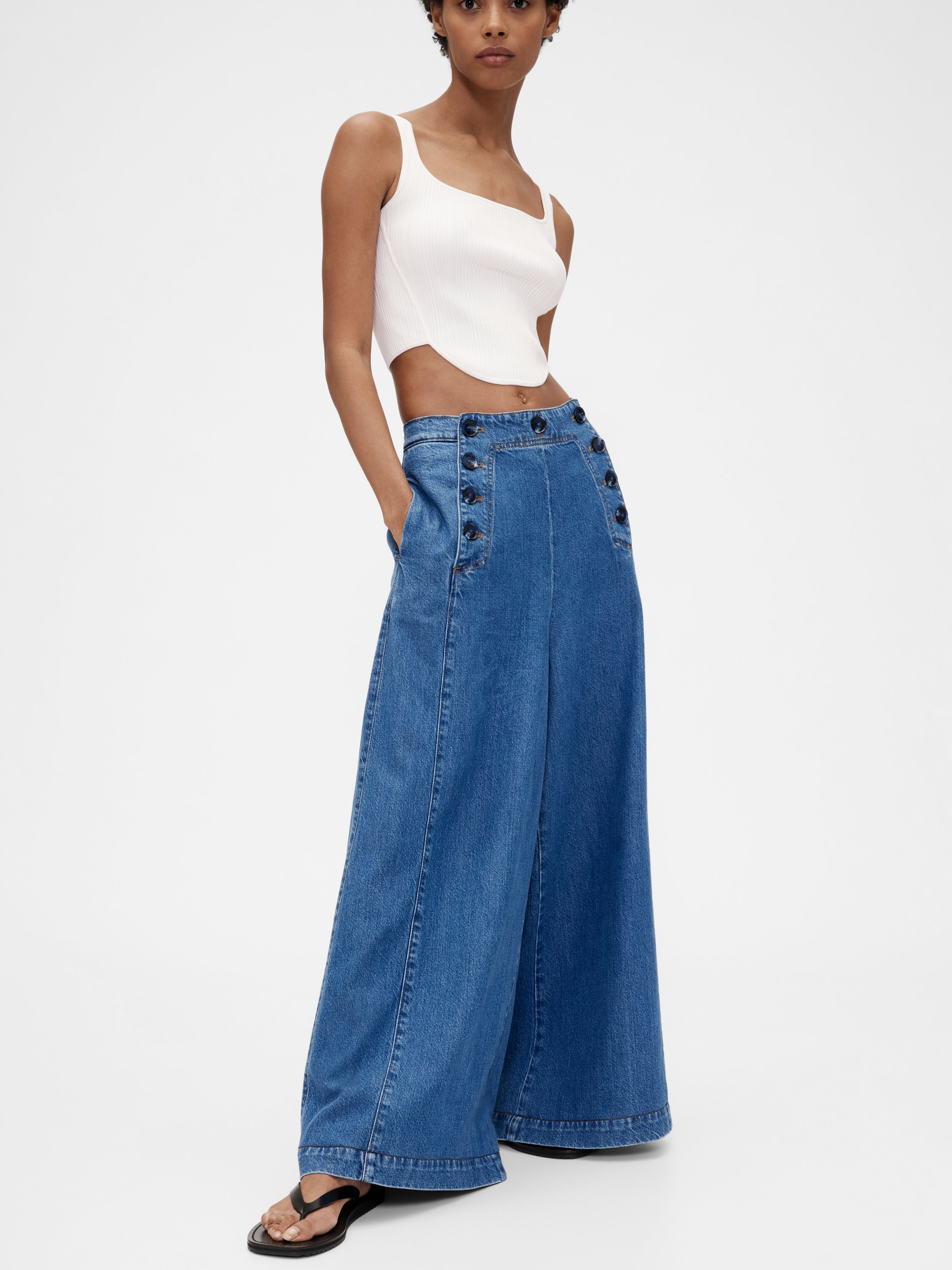 【BAON】Shari Summer Washing Wide Denim Pants Damson Madder Felix Jeans River Wash Blue – The Hambledon