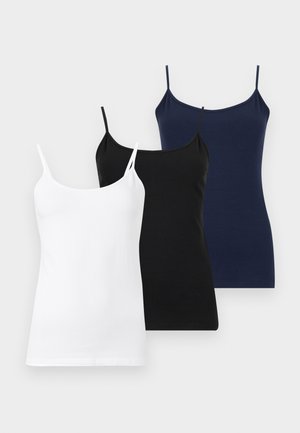 FITTED CAMI 3 PACK - Débardeur - navy/black/white