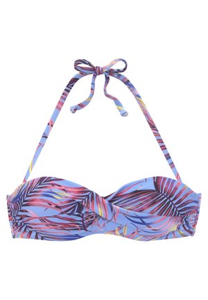 Top de bikini - himmelblau bedruckt