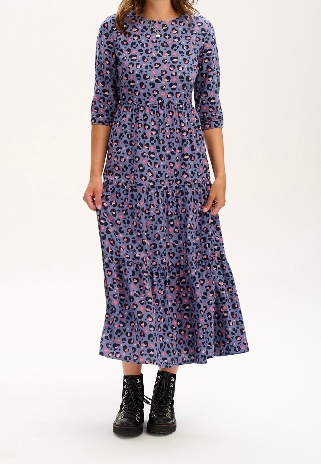 Maxi Jurken Halflange Jurken Online Halflange Jurk Met Smokwerk En