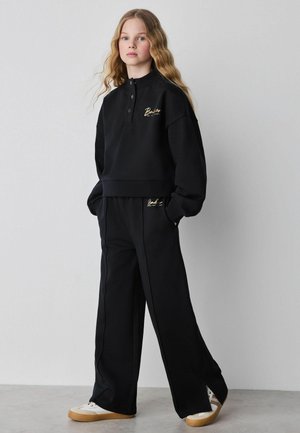 Baker by Ted Baker, REGULAR FIT - FUNNEL NECK GRAPHIC SWEAT & WIDE LEG SET 2 PIECE - Trainingsanzug - black