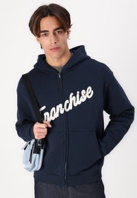 Franchise SIGNATURE ZIP HOODIE - Φούτερ με φερμουάρ - blue/beige