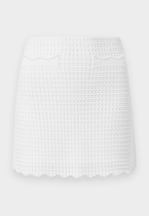 sandro JUPE MAILLE MINI POINT FANTAISIE - Miniskjørt - blanc