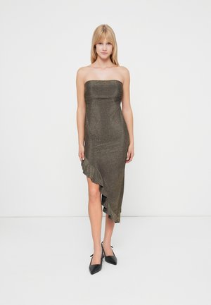 DALIA BANDEAU RUFFLE DRESS - Kokteilinė suknelė / vakarėlių suknelė - gold-coloured