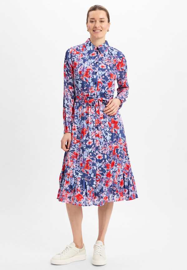 Blusenkleid - marine mehrfarbig