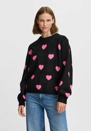 BYBXMINYA HEART JUMPER - Stickad tröja - chateau rose mix