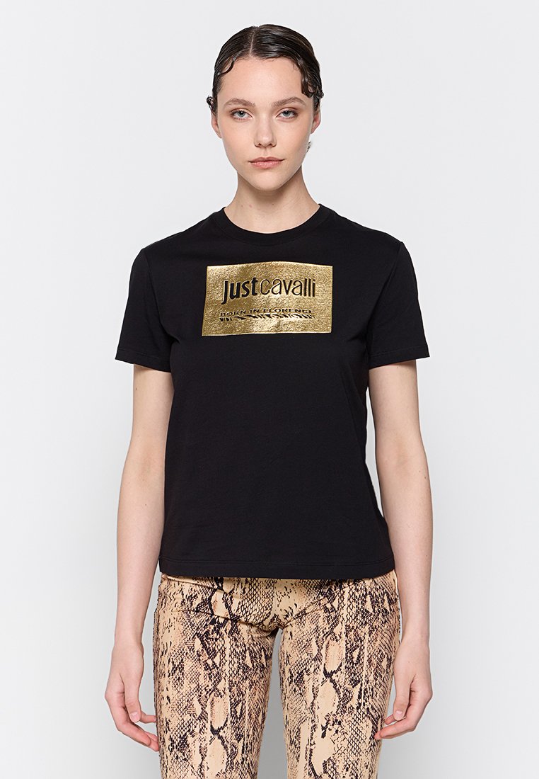 Just Cavalli T-shirt print zwart
