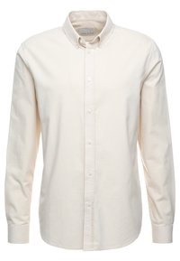 Lichtgekleurde overhemd met knopen, gemaakt van zachte stof, beschikt over een spread collar, lange mouwen en witte knopen aan de voorkant.