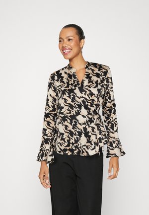 Vero Moda VMLILLIAN NORA TIE TOP  - Μπλούζα - oetmeal aop nora