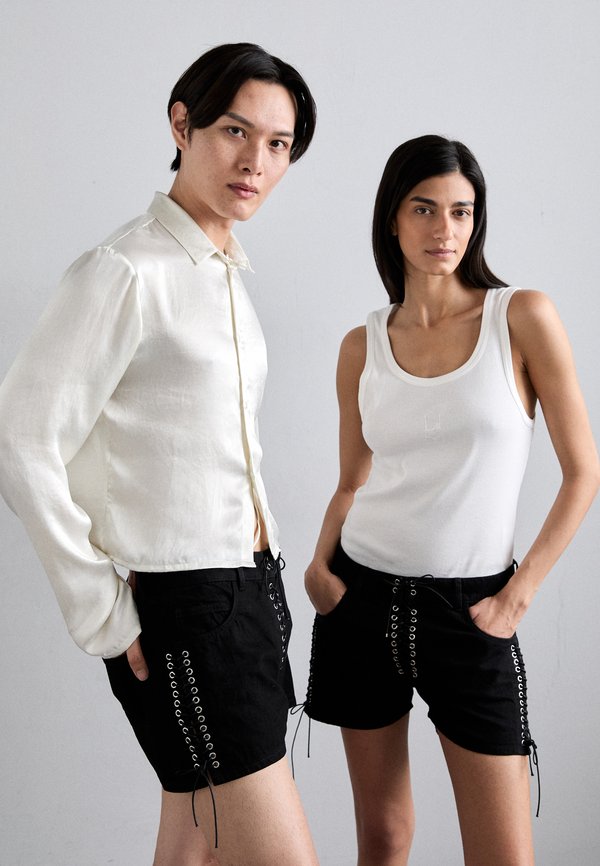 DOUBLE LACED UP UNISEX - Denim shorts2