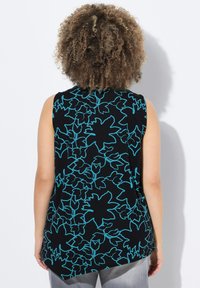 Ulla Popken FLOWER OUTLINE POINTED HEM TANK - Top - black