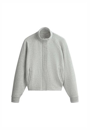 OYSHO, HIGH NECK PIQUÉ JACKET - Sweat zippé - grey melange