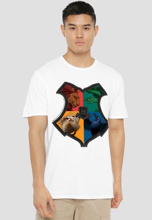 Cotton Soul, HARRY POTTER HOGWARTS ILLUSTRATED SHIELD - T-Shirt print - white