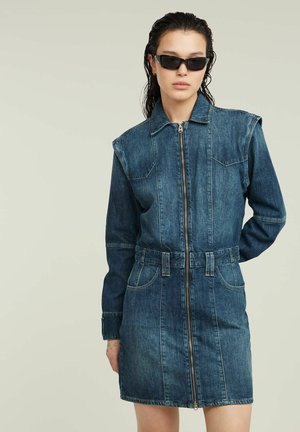 BIKER  LONG SLEEVE - Robe en jean - worn in sentry blue