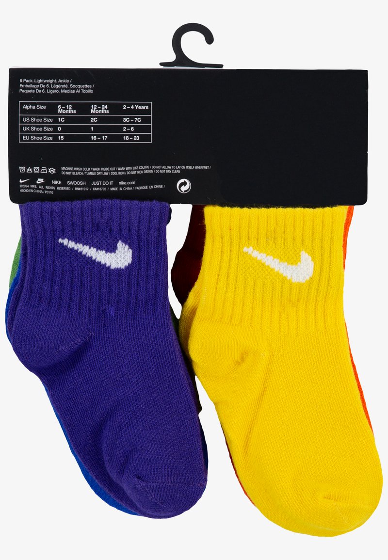 Calzini Nike Everyday Plus Cushioned (3 paia) rossi, verdi e bianchi