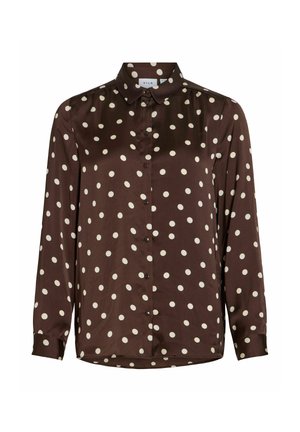 VILA, SHIRT VISOFIE LONG SLEEVED - Chemisier - coffee bean