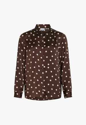 VILA, SHIRT VISOFIE LONG SLEEVED - Chemisier - coffee bean