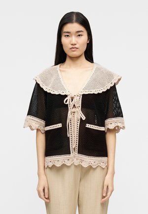 KENDALL TIE FRONT - Kardigán - black