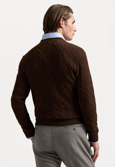 Polo Ralph Lauren CABLE KNIT WOOL CASHMERE JUMPER - Trui - cacao brown heather