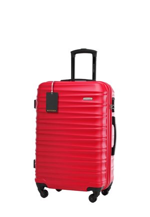 MEDIUM SUITCASE WITH LUGGAGE TAG - Wheeled suitcase - red