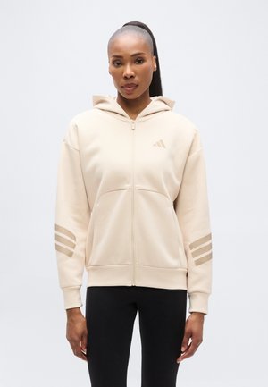 Športna jopa s kapuco na zadrgo - crystal linen