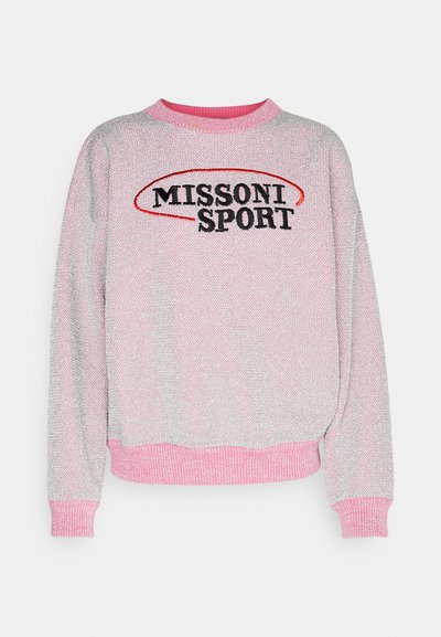 Missoni Sport CREWNECK - Πουλόβερ - light silver/pink
