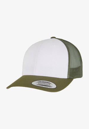 Flexfit RETRO TRUCKER - Šiltovka - mossgreen white olive