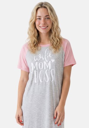 Mr Ukko, WIFE MOM BOSS - Camicia da notte - grey and pink