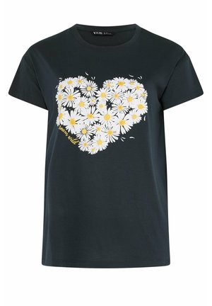 Yours Clothing, PLUS SIZE GRAPHIC T-SHIRTS - T-shirts print - navy